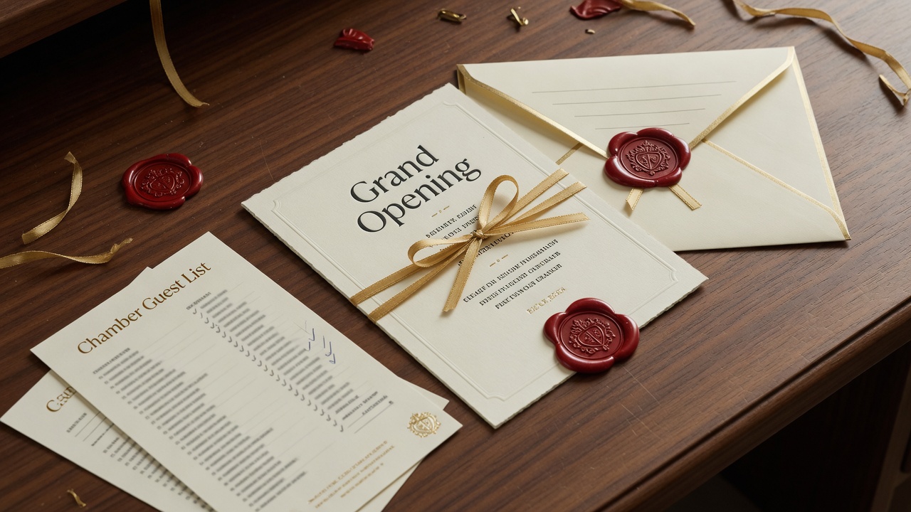 Professional grand opening invitation suite