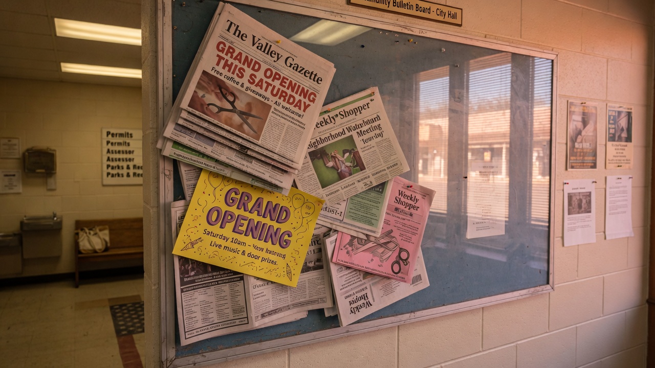 Local papers and city hall community calendar